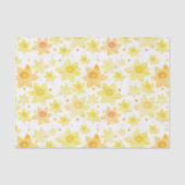 Leuk Geel Aquarel Daffodil & Stippen Patroon Tissuepapier (Voorkant)