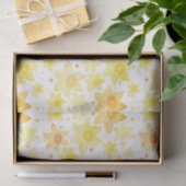 Leuk Geel Aquarel Daffodil & Stippen Patroon Tissuepapier (Geschenk)