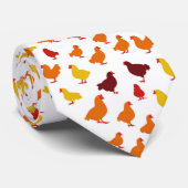 Leuk geel en Oranje kippenpatroon Stropdas (Opgerold)