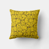 Leuk Geel Glimlach Patroon | Monogram Kussen (Achterkant)