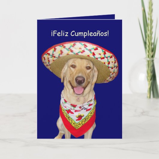 Leuk Geel Laboratorium Feliz Cumpleanos Kaart (Voorkant)