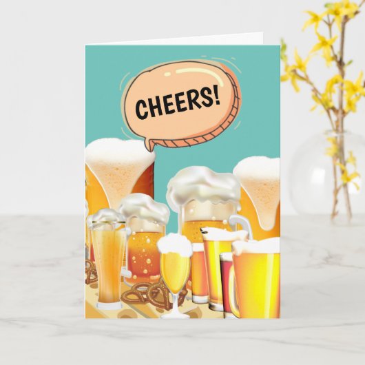 Leuk gejuich bierpromotie van ons allemaal kaart (Gele Bloem)