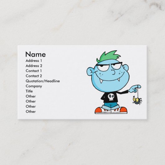leuk gekke grappig kind cartoon visitekaartje (Voorkant)