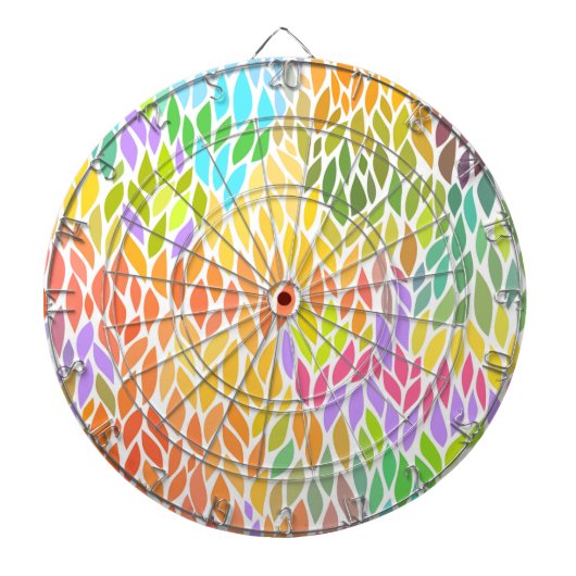 Leuk gekleurd bladerenpatroon dartbord (Voorkant)