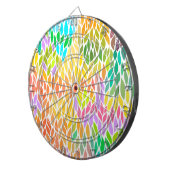 Leuk gekleurd bladerenpatroon dartbord (Voorkant Rechts)