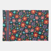 Leuk Gelukkig Kleurrijk Bloemen Aangepaste Naam St Theedoek (Horizontaal)