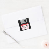 Leuk/Gelukkige Diskette Kawaii Vierkante Sticker (Envelop)