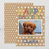  Leuk Gelukkige Vaderdag Wens met Hond Foto Feestdagenkaart (Voorkant / Achterkant)