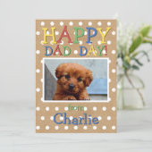  Leuk Gelukkige Vaderdag Wens met Hond Foto Feestdagenkaart (Staand voorkant)
