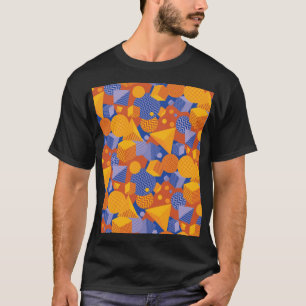 Leuk geometrisch Oranje violette patroon T-shirt