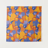 Leuk geometrisch Oranje violette patroon Wandkleed (Voorkant (horizontaal))