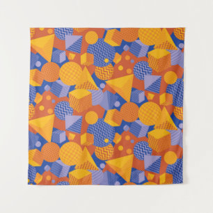 Leuk geometrisch Oranje violette patroon Wandkleed