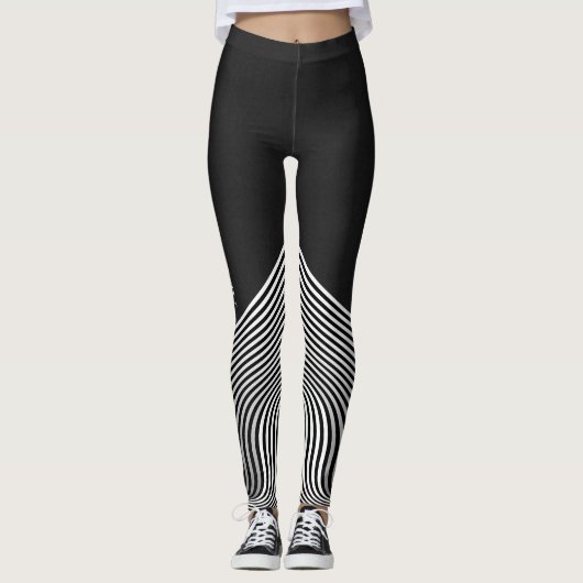 Leuk geometrisch stijlvol zwart leggings (Voorkant)