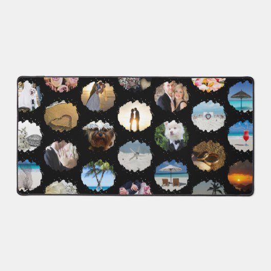 Leuk gepersonaliseerd 24 bruiloft foto collage bureaumat (Voorkant)