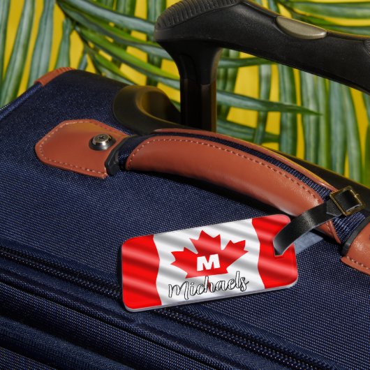 LEUK! 🍁Gepersonaliseerd Bagagelabel met Canadian (Achterkant Insitu 1)