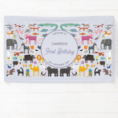 Leuk Gepersonaliseerd Dier Eerste 1e Verjaardagsfe Spandoek