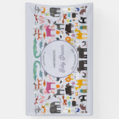 Leuk gepersonaliseerd dierlijk Baby shower Spandoek (Verticaal)