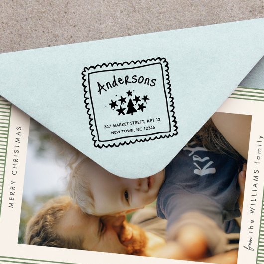 Leuk Gepersonaliseerd Kerst Retouradres Rubberstempel