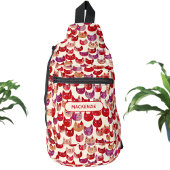 Leuk Gepersonaliseerd Kleurrijk Waterverf Kattenpa Sling Bag