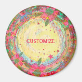 Leuk Gepersonaliseerd Kleurrijke Roze Bloemen Insp Magneet (Voorkant)