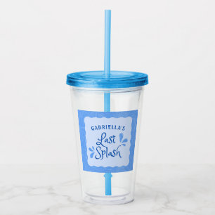 Leuk gepersonaliseerd "Last Splash" vrijgezellenfe Acryl Drinkbeker