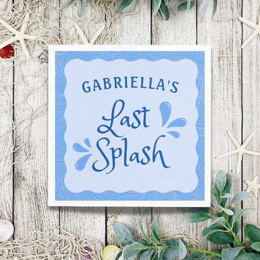 Leuk gepersonaliseerd "Last Splash" vrijgezellenfe Servet