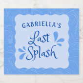 Leuk gepersonaliseerd "Last Splash" vrijgezellenfe Sparkling Wijnetiket (Enkel label)