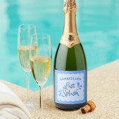 Leuk gepersonaliseerd "Last Splash" vrijgezellenfe Sparkling Wijnetiket