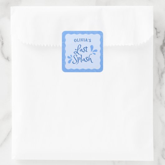 Leuk gepersonaliseerd "Last Splash" vrijgezellenfe Vierkante Sticker (Tas)