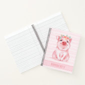 Leuk gepersonaliseerd roze varken notitieboek (Binnen)