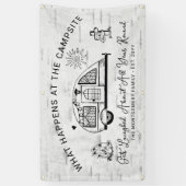 Leuk Gepersonaliseerd Rustiek Kamperen Spandoek (Verticaal)