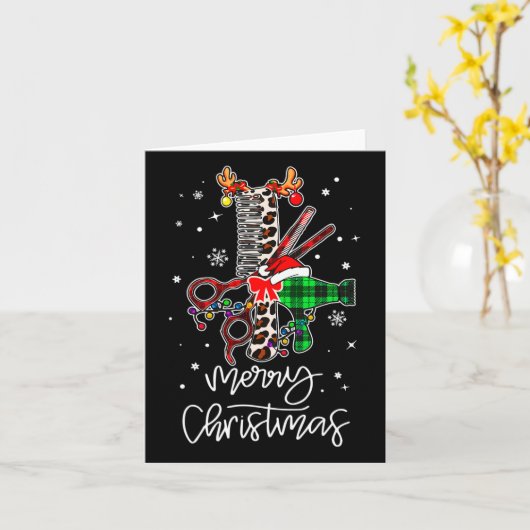 Leuk gereedschap Kapper Barber Vrolijk Kerstmis Ka Kaart (Gele Bloem)