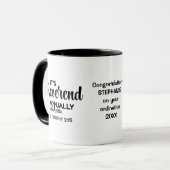 Leuk geschenk voor pastorswijding HET IS EIGENLIJK Mok (Voorkant links)
