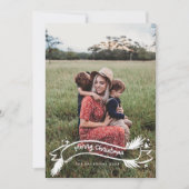 Leuk geschreven Vrolijk Kerstfeest op een getekend Feestdagenkaart (Voorkant)