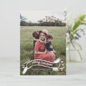 Leuk geschreven Vrolijk Kerstfeest op een getekend Feestdagenkaart (Staand voorkant)