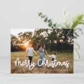 Leuk geschreven vrolijk kerstontwerp feestdagenkaart (Staand voorkant)