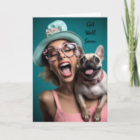 Leuk Get Well Soon Vrouw Hond Humor