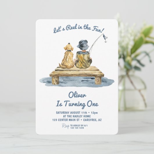 Leuk Gevist Jongen 1e Verjaardag Kaart (Staand voorkant)