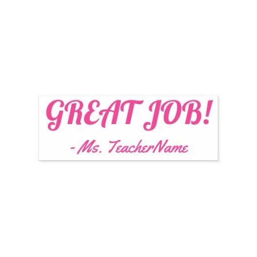Leuk "GEWELDIG WERK!" Teacher Rubber Stamp Zelfinktende Stempel (Design)