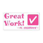 Leuk "Geweldig werk!" Tutor Rubber Stamp Zelfinktende Stempel (Design)