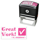 Leuk "Geweldig werk!" Tutor Rubber Stamp Zelfinktende Stempel (In situ)
