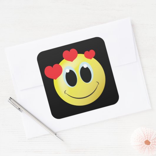 Leuk gezicht liefde thuis sticker (Envelop)