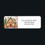 Leuk Gingerbread House Kerstfeest Etiket<br><div class="desc">Onze Fun Gingerbread House Kerst Party Uitnodiging creëer familie herinneringen. Stuur liefde met dit kerstlabel. Je kunt bijpassende items vinden in ons Fun Gingerbread House Collectie.</div>