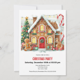 Leuk Gingerbread House Kerstfeest Feestdagenkaart