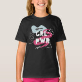 Leuk "Girl Power" Meisjes Basic T-shirt (Voorkant)