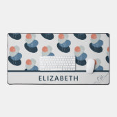 Leuk Girly Blue boho Wildflower abstract patroon Bureaumat (Keyboard & Muis)