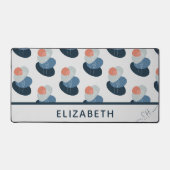 Leuk Girly Blue boho Wildflower abstract patroon Bureaumat (Voorkant)