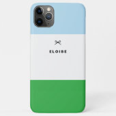 Leuk Girly Modern Bow Groen en Blauw Kleur Blok Case-Mate iPhone Case (Achterkant)
