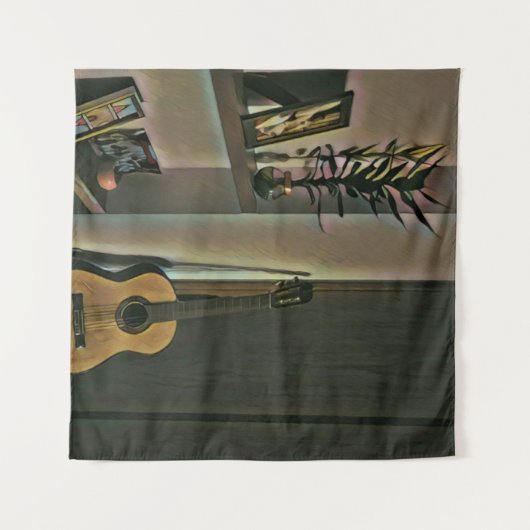 Leuk gitarist cadeau wandkleed (Voorkant (horizontaal))