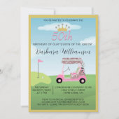 Leuk Glam Vijftig Dame Golfer 50ste Verjaardagsfee Kaart (Voorkant)